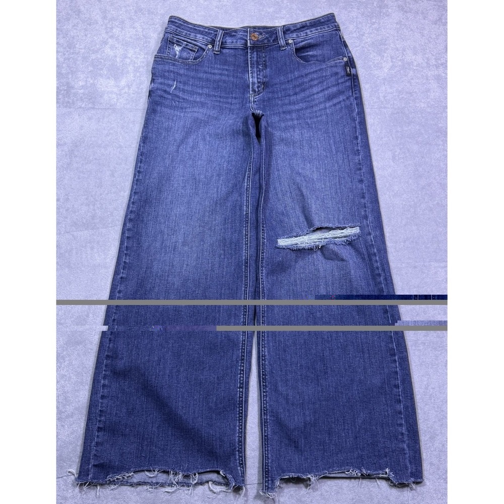 Silver Jeans Womens 30x30 Suki Wide Leg Highrise Stretch Fray Boho Hippie USA